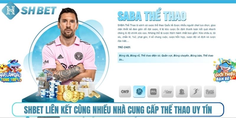 Shbet liên kết cùng nhiều nhà cung cấp thể thao uy tín